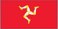 Isle of Man flag sticker with yellow triskelion on red background