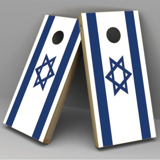 Israel Flag Cornhole Board Vinyl Decal Wrap