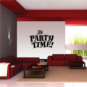 Party Time wall decal with “It’s PARTY TIME!” black lettering