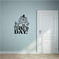 Thanksgiving turkey wall decal with cartoon turkey and 'It's TURKEY DAY!'