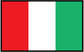 Italy flag sticker with vertical red, white, and green stripes in a rectangular border