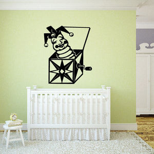 Black cartoon jack-in-the-box vinyl wall decal