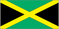 Rectangular Jamaica flag sticker with green field, gold diagonal cross, and black borders
