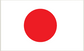 Japan flag sticker with a red circle on a white background