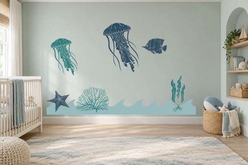 Jellyfish Drift Wall Decal Kit