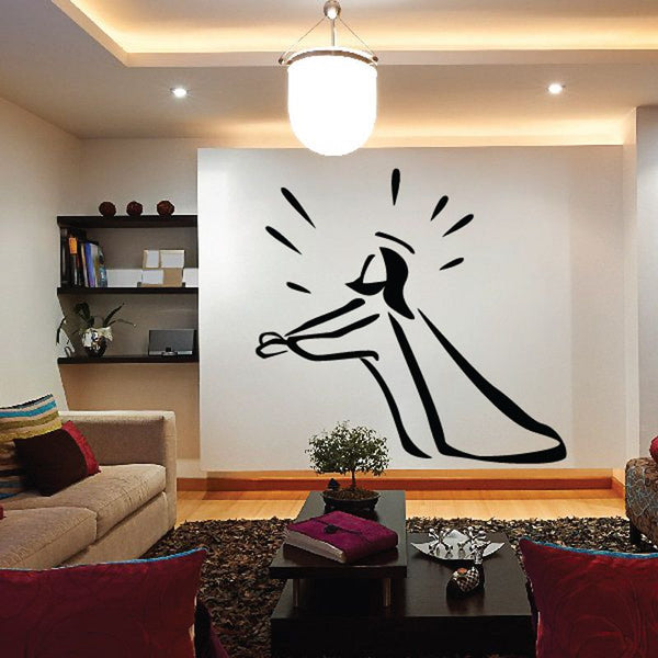 Jesus being lifted up wall decal, black silhouette figure with rays