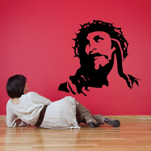Black Jesus head vinyl decal silhouette