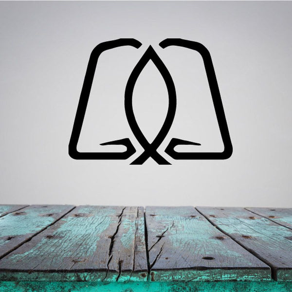 Bible decal with Jesus fish symbol