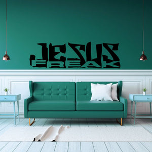 Jesus freak wall decal with large black cutout lettering
