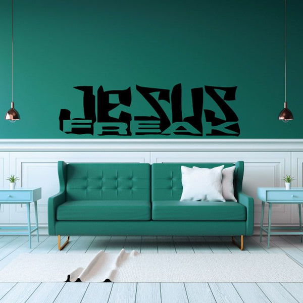 Jesus freak wall decal with large black cutout lettering