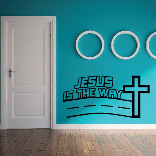 Image of Jesus is the way take the right path Decal