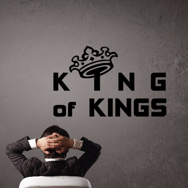 Crown icon wall decal with 'KING OF KINGS' lettering