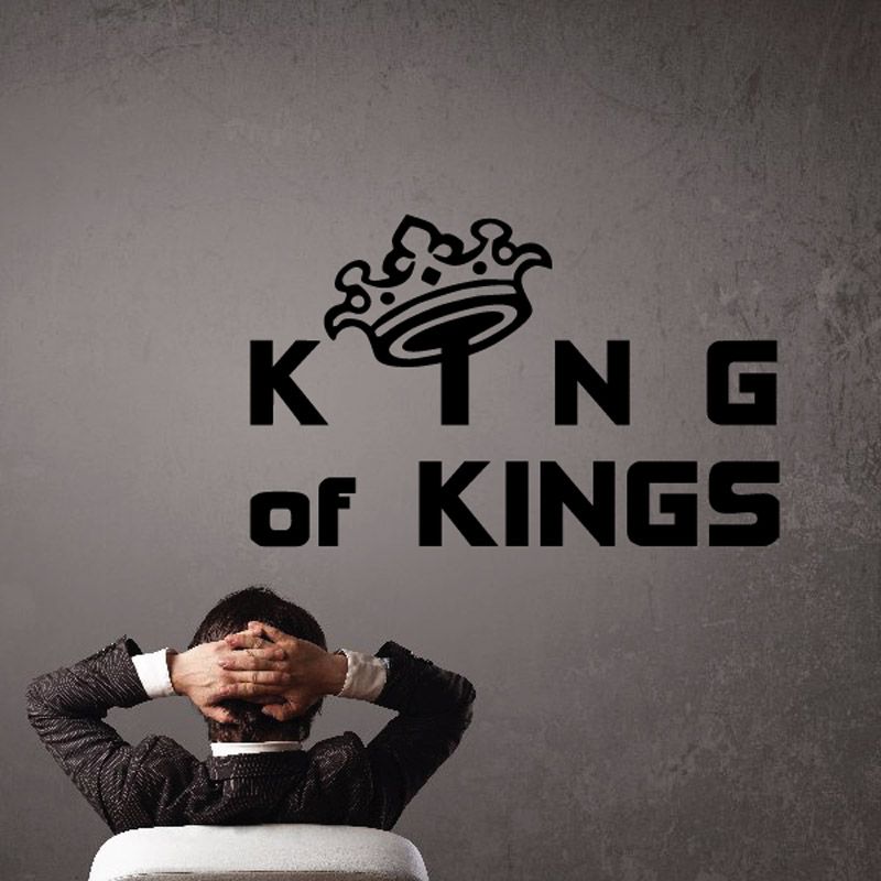 Crown icon wall decal with 'KING OF KINGS' lettering