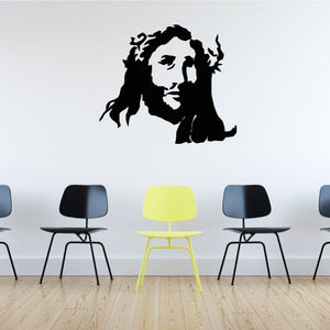 Black Jesus looking-out silhouette wall decal