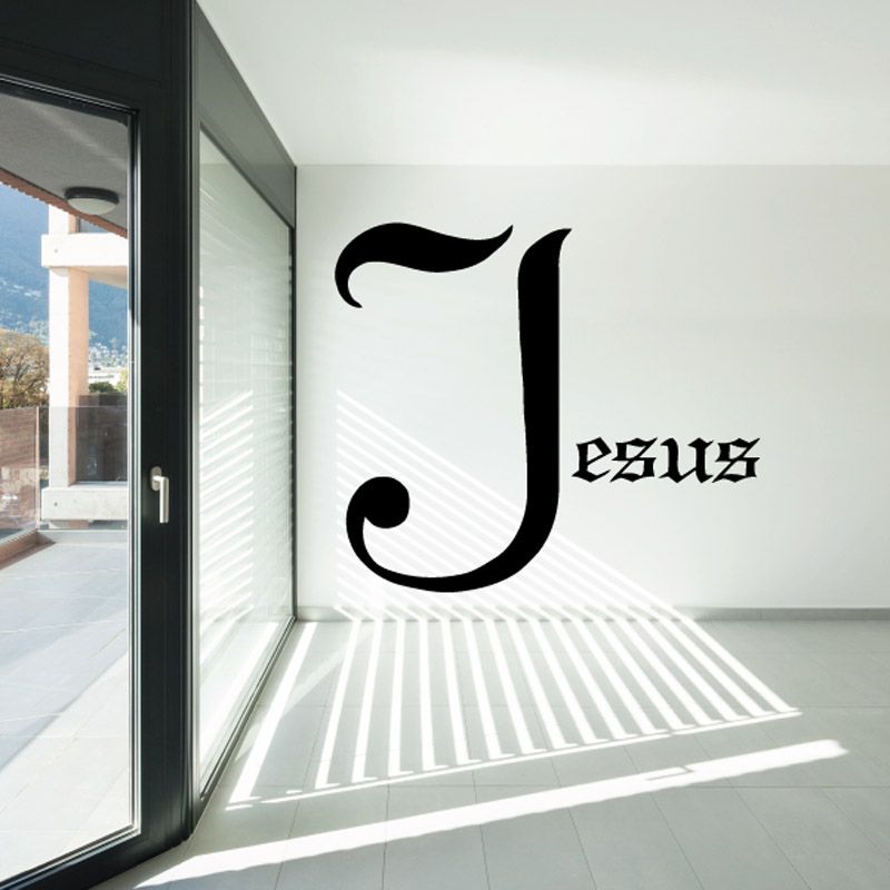 Image of Jesus Script Text Decal