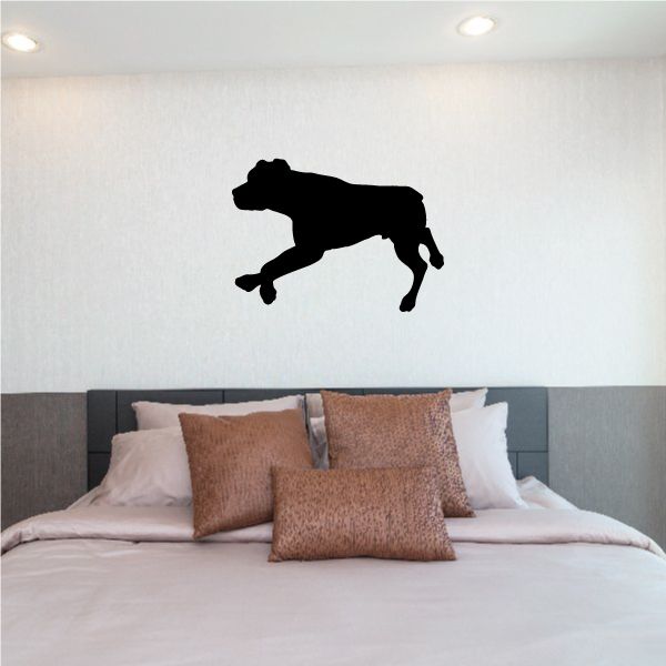 Black rottweiler jogging silhouette wall decal