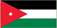 Jordan flag sticker, rectangular design with red triangle, white star, black, white, and green bars