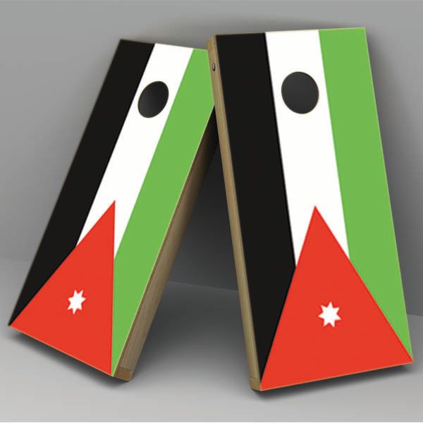 Jordan Flag Cornhole Board Vinyl Decal Wrap