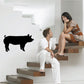 Black pig silhouette wall decal