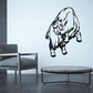Jumping goat vinyl wall decal, black and white graphic