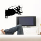 Black and white jumping pig wall decal silhouette
