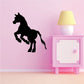 Jumping pony silhouette wall decal, black