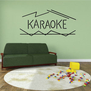 Karaoke vinyl wall decal: bold black KARAOKE text with geometric lines