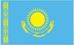 Kazakhstan flag sticker with blue field and yellow sun-eagle emblem