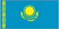 Kazakhstan flag sticker, rectangular blue with yellow sun and ornamental wings