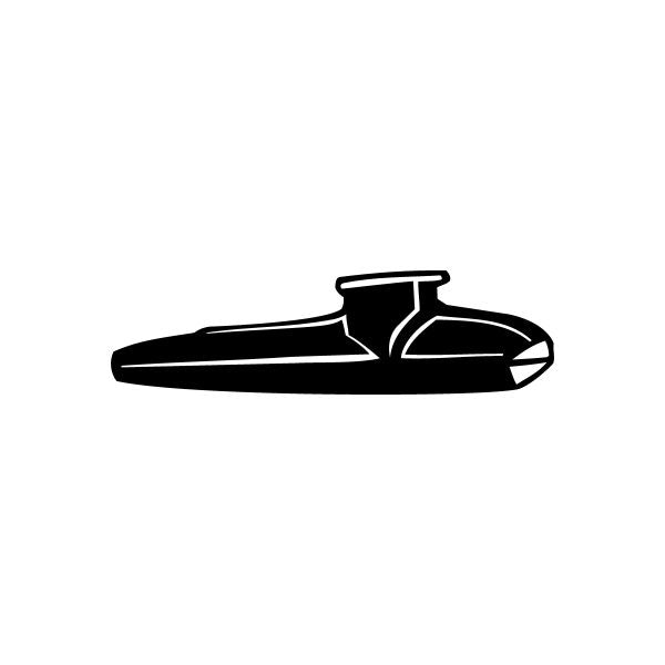 Simple black sneaker decal with outlined logo