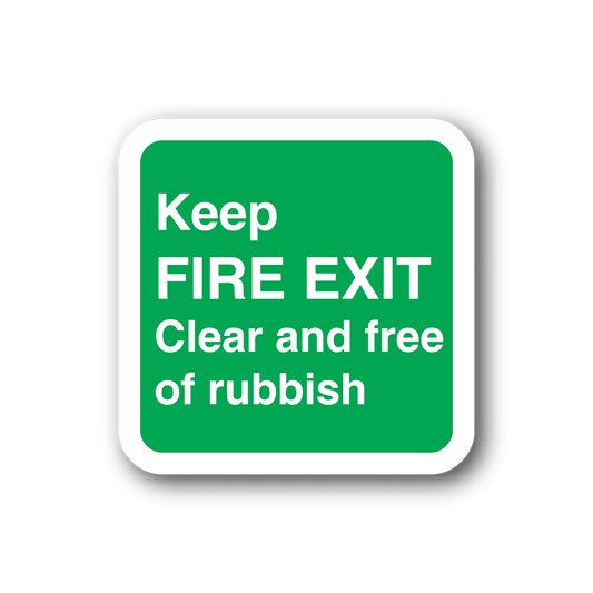 Image of Keep Fire Exit Clear Safety Sign Wall Decal - Vinyl Sticker - Car Sticker - Die Cut Sticker - CD171