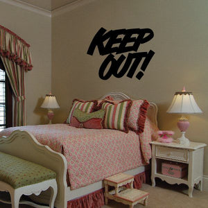 Keep Out wall decal with bold KEEP OUT lettering