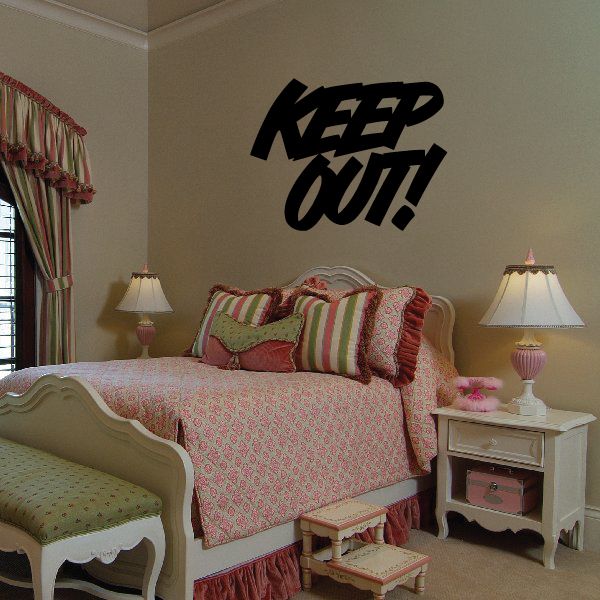 Keep Out wall decal with bold KEEP OUT lettering