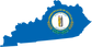 Kentucky state flag shape sticker with circular seal in the center