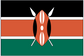 Kenya flag sticker showing red-and-green stripes with central oval emblem