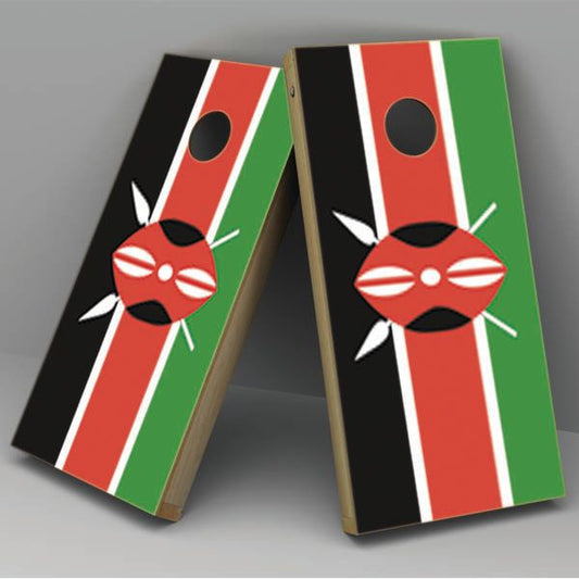 Kenya Flag Cornhole Board Vinyl Decal Wrap