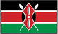 Kenya flag sticker with central emblem and cross-grooved shield over flag stripes