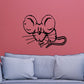 Kids mouse wall decal, cartoon mouse with large ears and whiskers in black