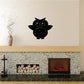 Black owl wings flapping wall decal with large round eyes