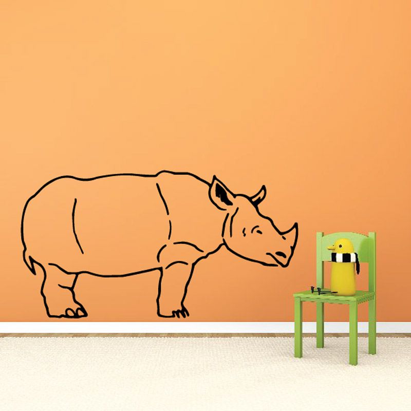 Image of Kids Rhino Standing Decal