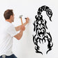 Scorpion wall decal, black tribal flame design with curved tail