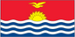 Kiribati flag sticker with red field, yellow sun, bird, and blue wavy stripes