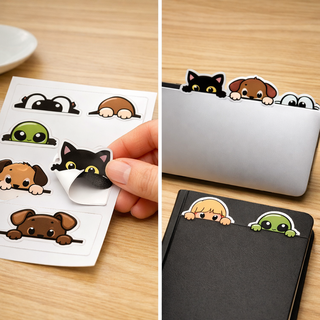 Kiss-Cut Peeker Stickers