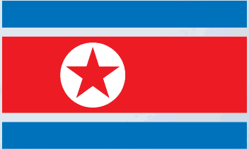 Flag sticker with red field, white circle, and centered five-point star