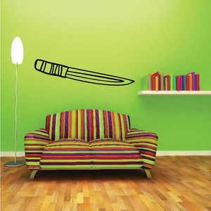 Black outline knife wall decal with simple handle and blade graphic