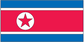 North Korea flag sticker, rectangular with blue stripes, white circle and red star