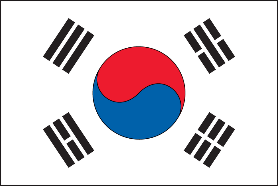 South Korea Flag Sticker, isolated printed sticker artwork