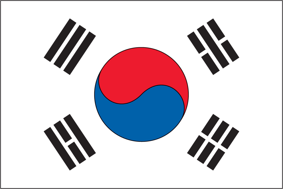 South Korea Flag Sticker, isolated printed sticker artwork