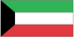 Rectangular Kuwait flag sticker with green top, white middle, and red bottom bands.