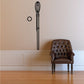 Lacrosse stick and ball wall decal with black outline